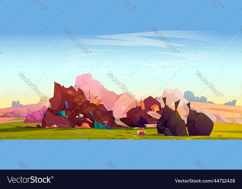 Landfill environmental pollution pile of garbage Vector Image