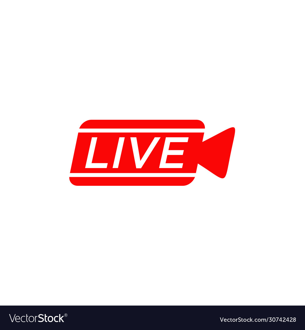 Live streaming text logo design template Vector Image