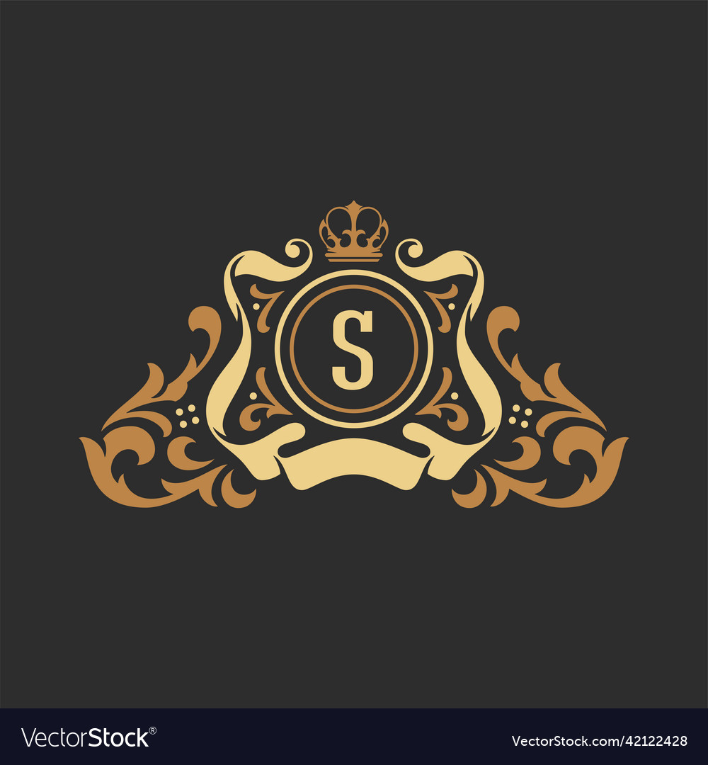 Luxury Monogram Logo Template Object Royalty Free Vector