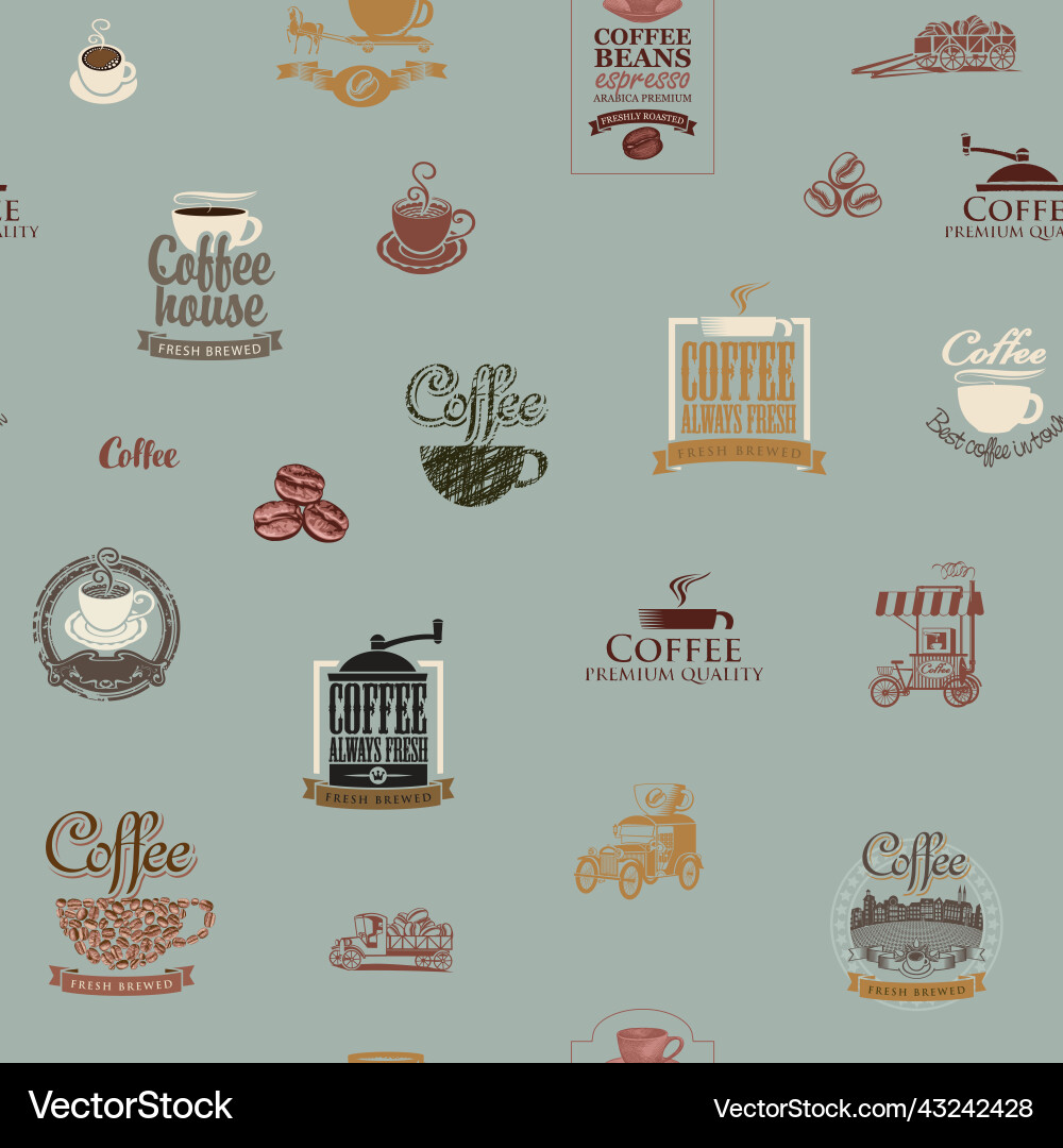 Seamless pattern on the coffee theme Royalty Free Vector