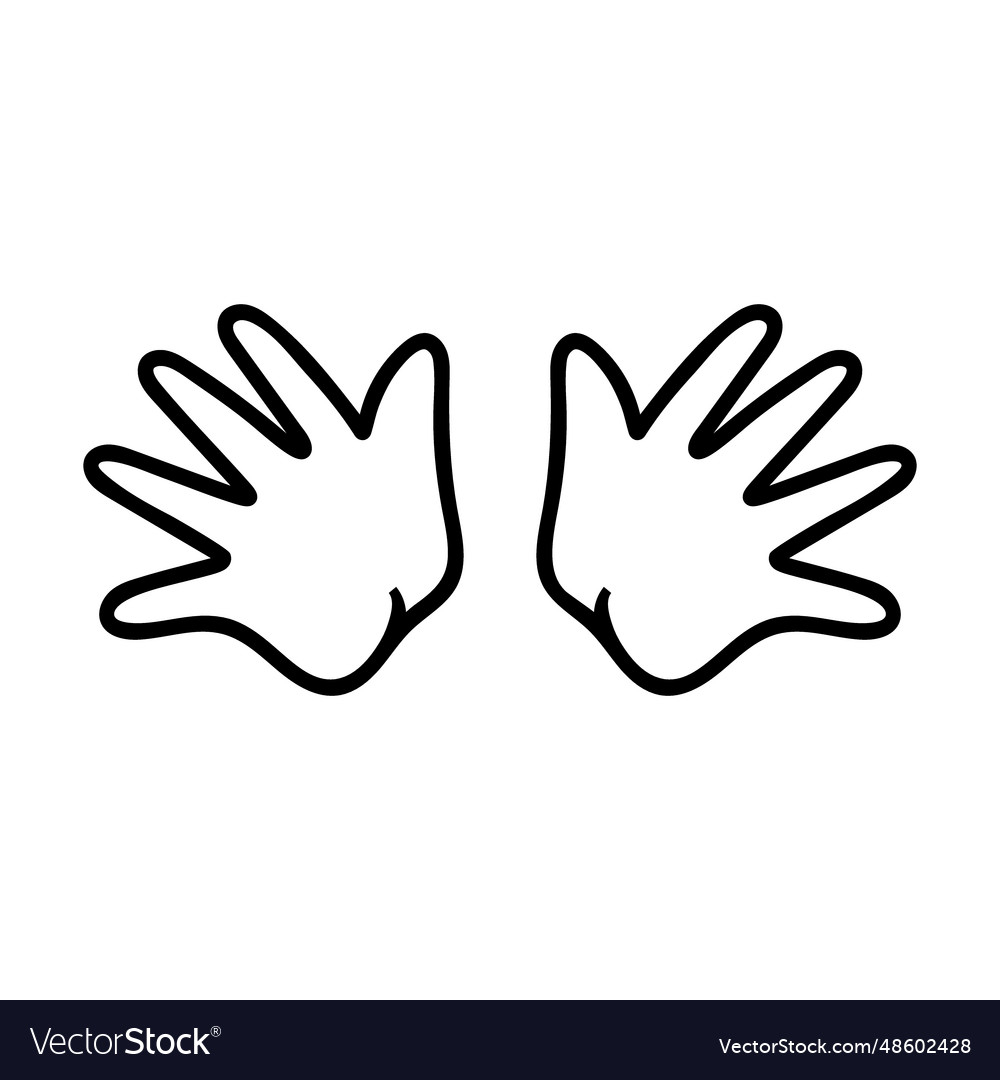 Simple outline of open newborn baby palms