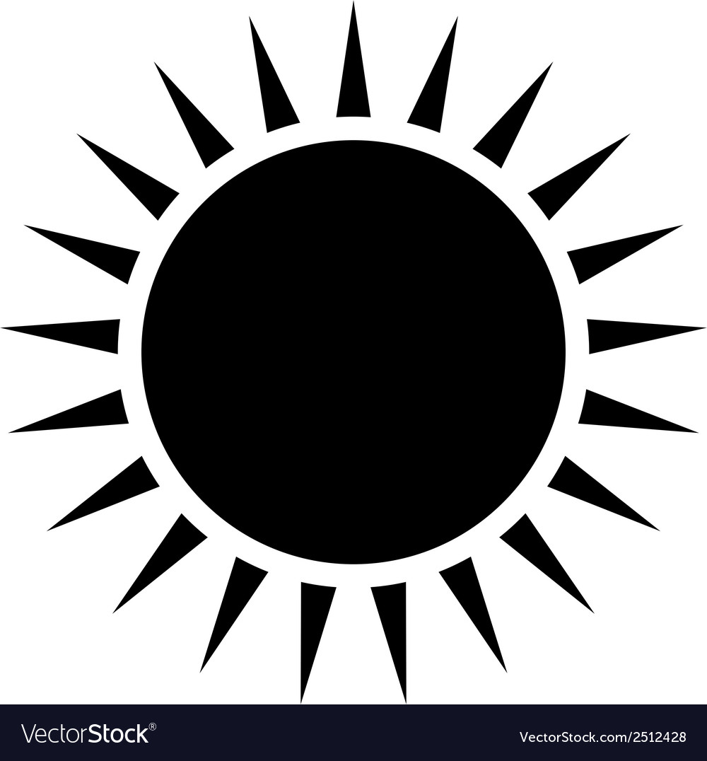 Sun Vector Image Black And White