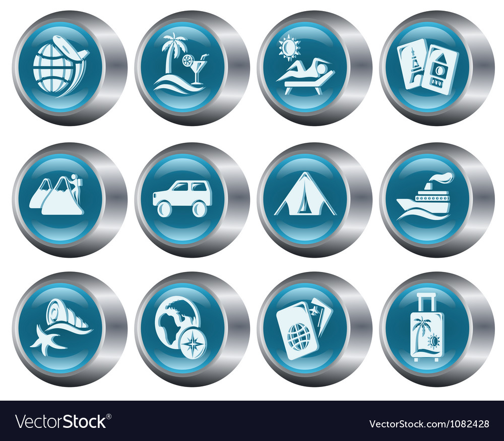 Vacation buttons Royalty Free Vector Image VectorStock