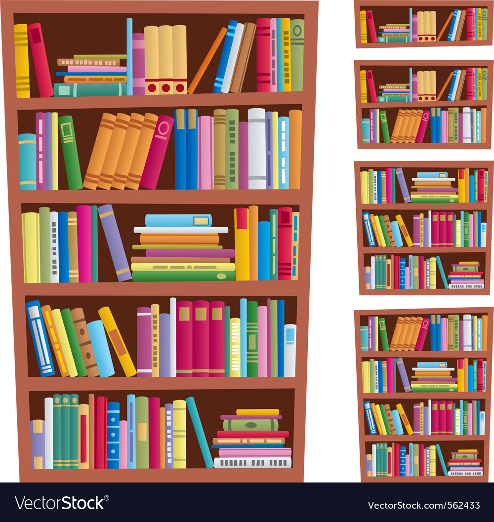 Bookshelf Royalty Free Vector Image Vectorstock