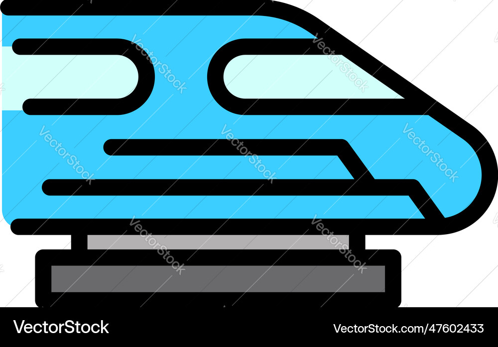 Cargo fast train icon flat Royalty Free Vector Image