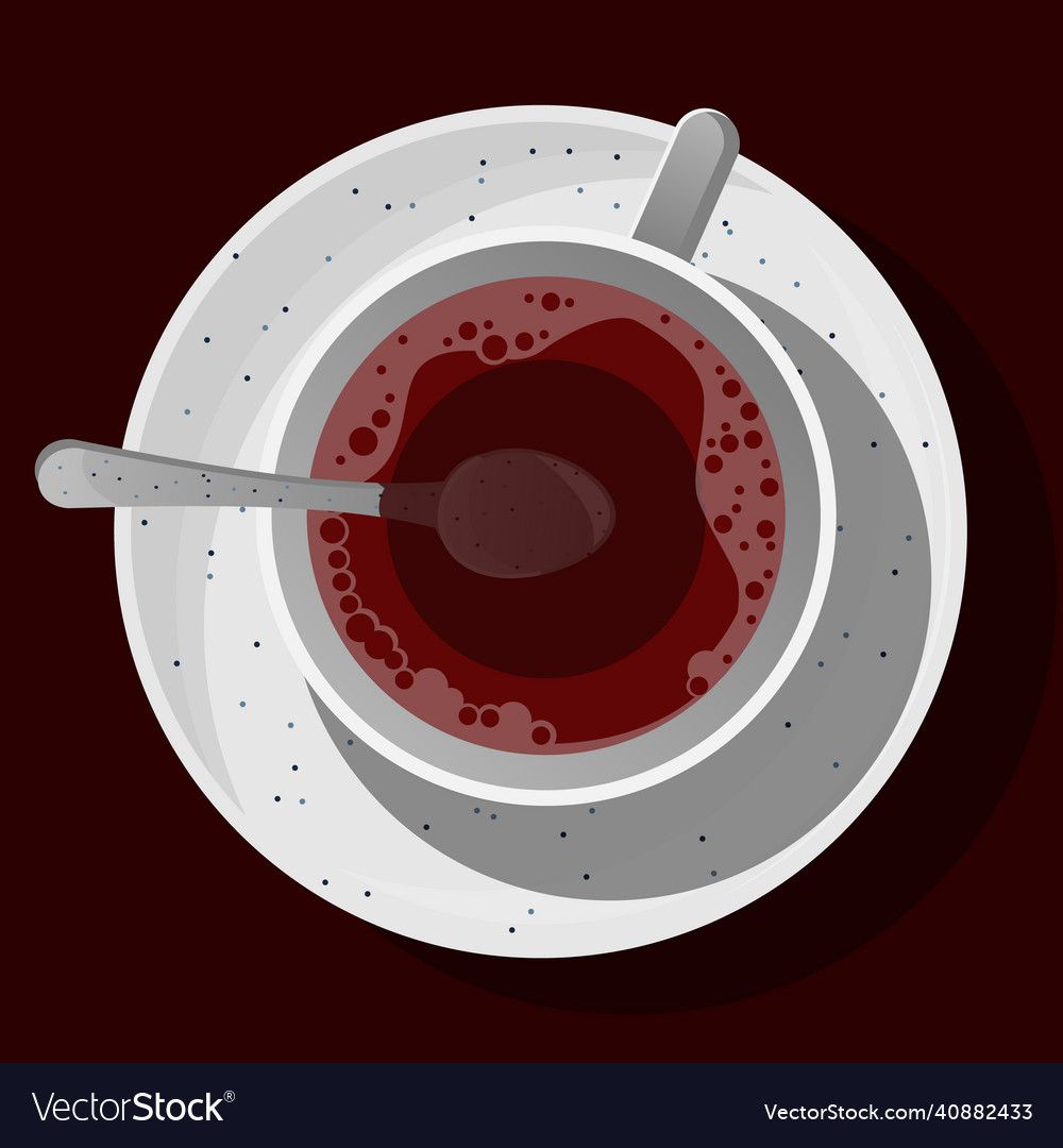 Cup with red hibiscus tea on saucer Royalty Free Vector