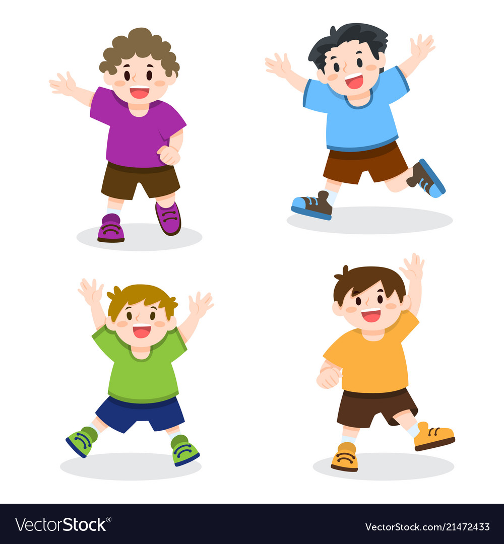 Jumping kids Royalty Free Vector Image - VectorStock