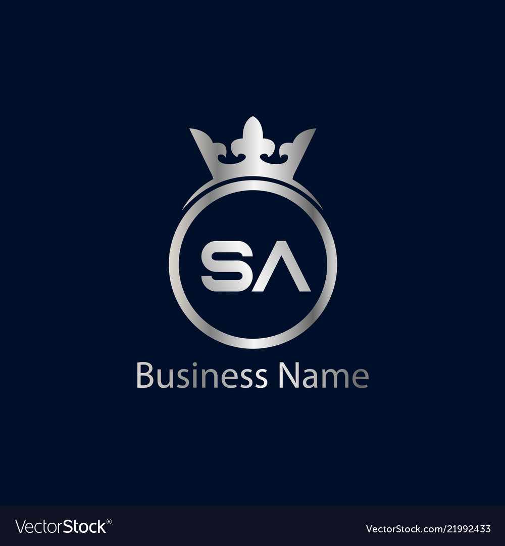 Sa golden letter logo with cutted and intersected Vector Image