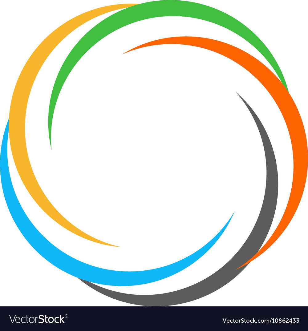 Isolated Abstract Colorful Circular Sun Logo Vector Image