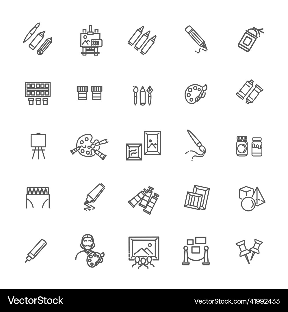 Outline web icon set - drawing tools Royalty Free Vector