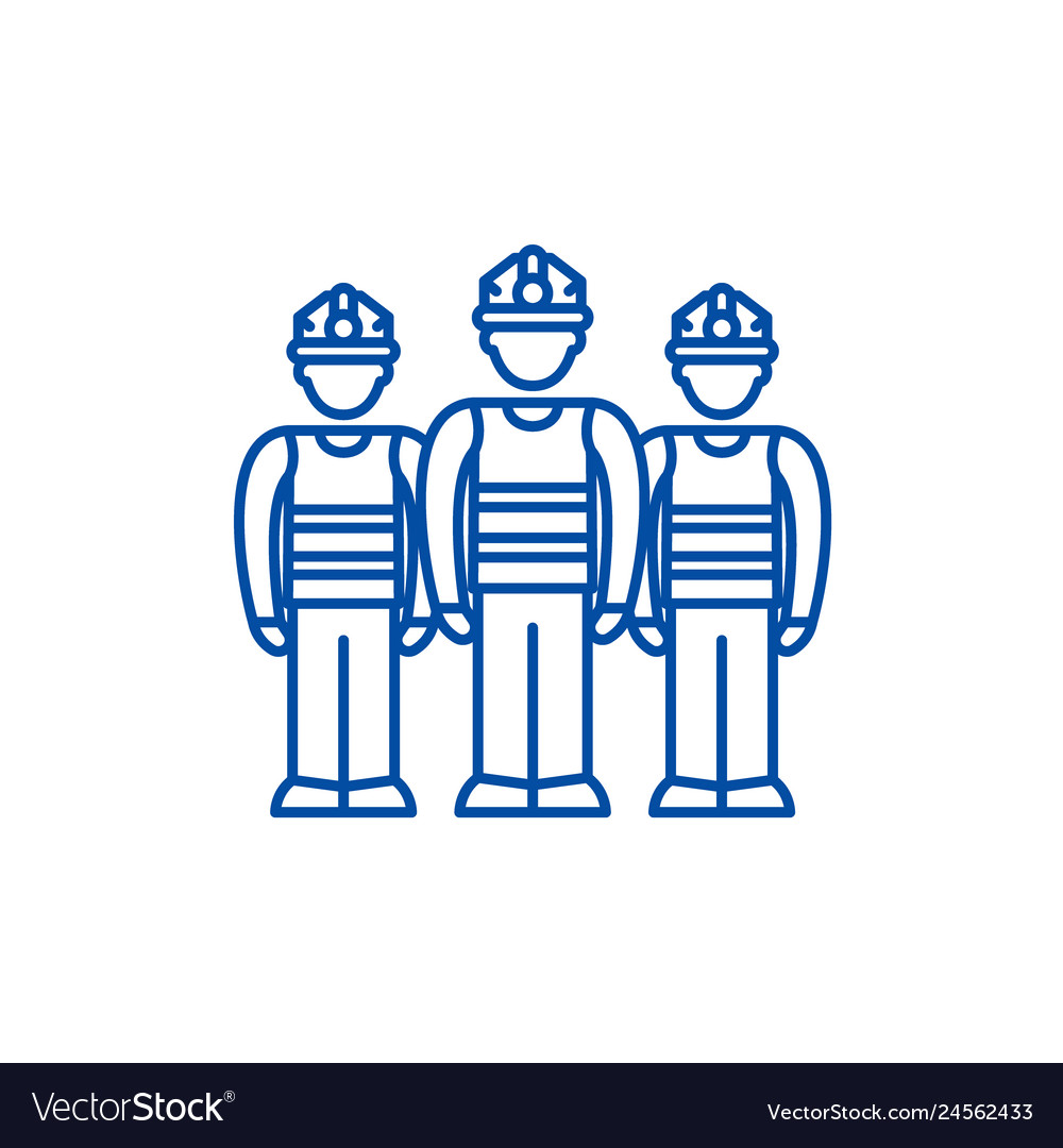 Production team line icon concept Royalty Free Vector Image
