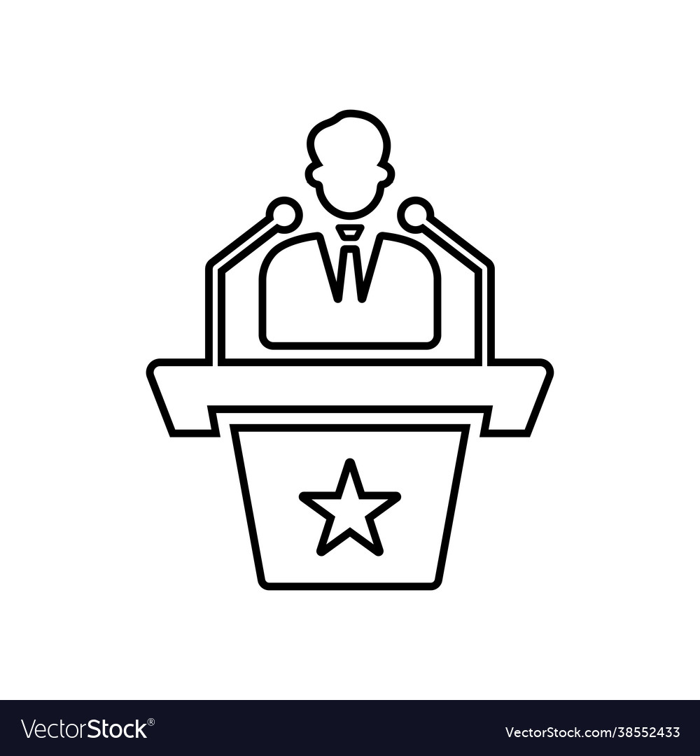 Speaker spokesperson outline icon line art Vector Image