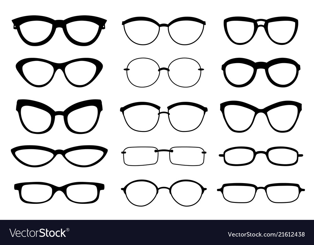 A set of glasses isolated model Royalty Free Vector Image