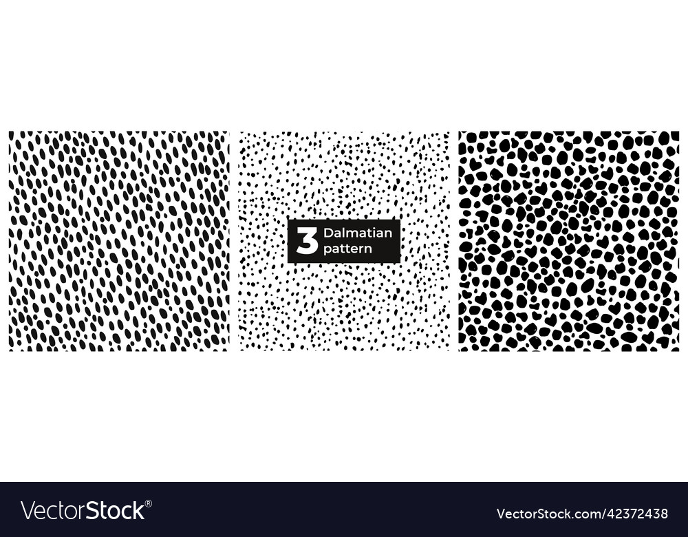 A Set Of Seamless Dalmatian Animal Fur Prints Vector Image