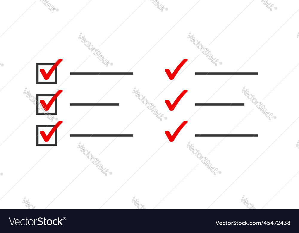 Check mark list task marker element Royalty Free Vector