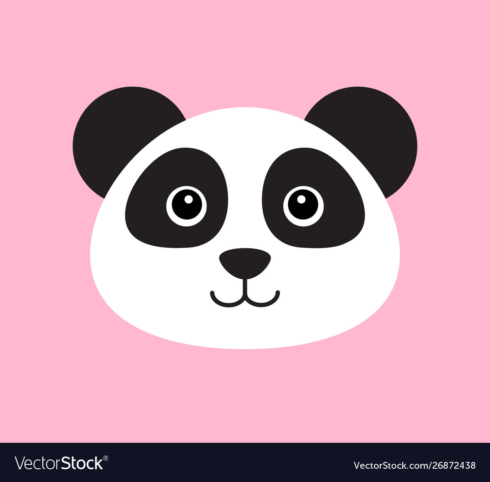 Flat Cartoon Panda Face Royalty Free Vector Image Cute baby panda cartoon animals. vectorstock