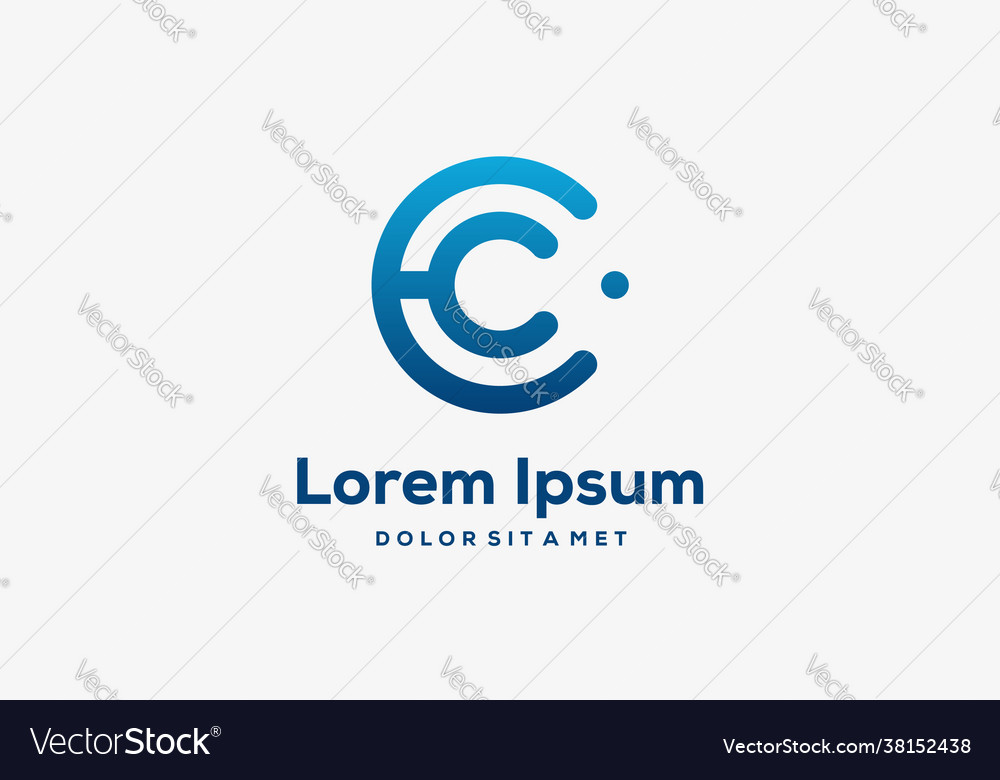 Modern c initial logo tech Royalty Free Vector Image