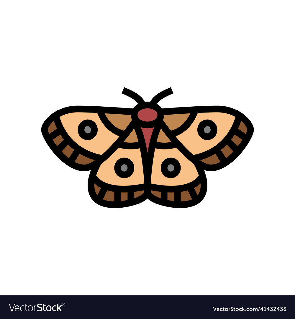 Moth insect color icon