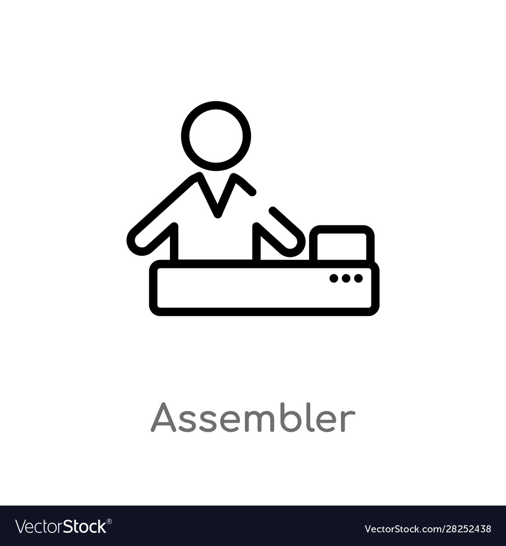 Outline assembler icon isolated black simple line Vector Image