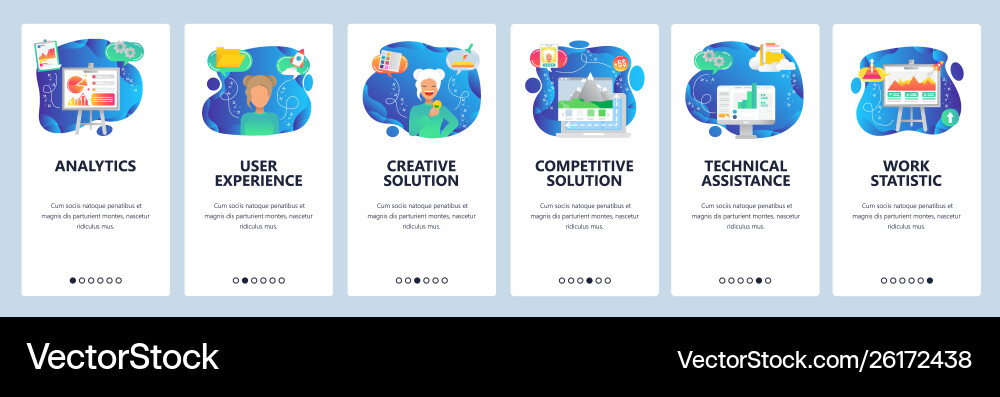 Website And Mobile App Onboarding Screens Vector Image