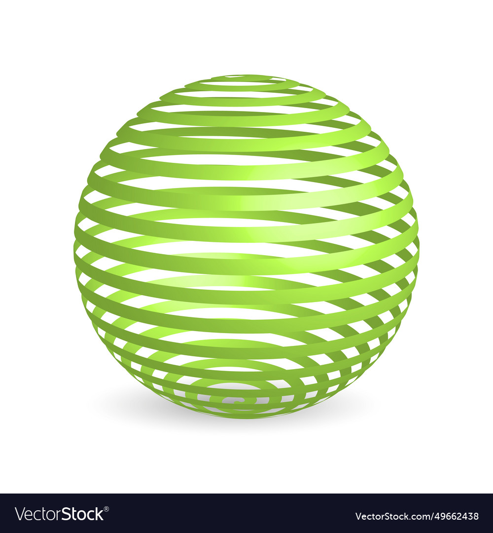 Wire spiral ball 3d object