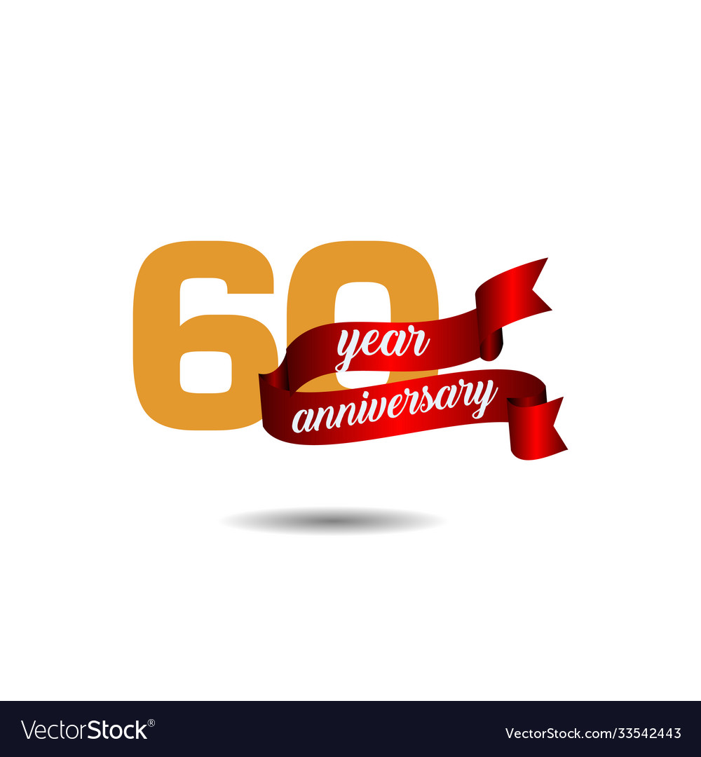 60 year anniversary template design Royalty Free Vector