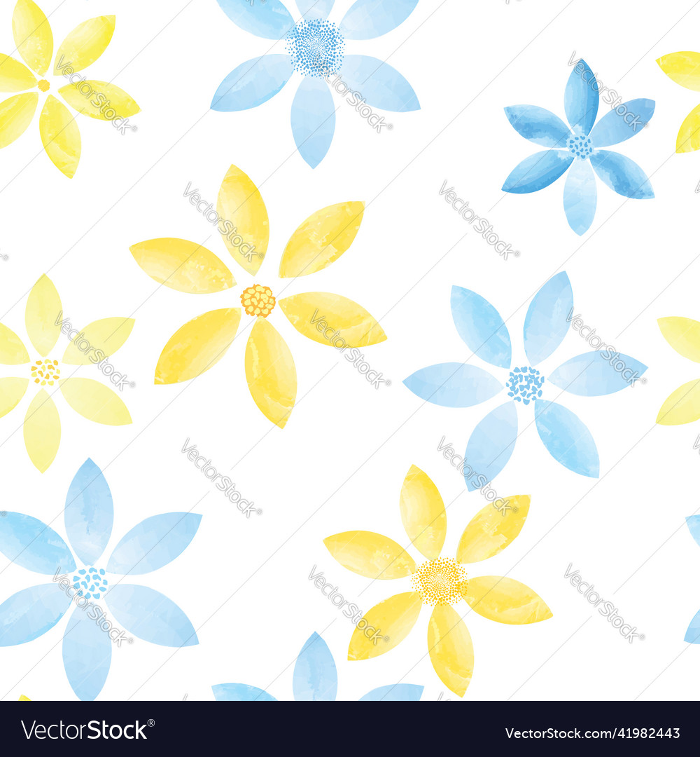 Floral pattern flower in color of ukrainian flag