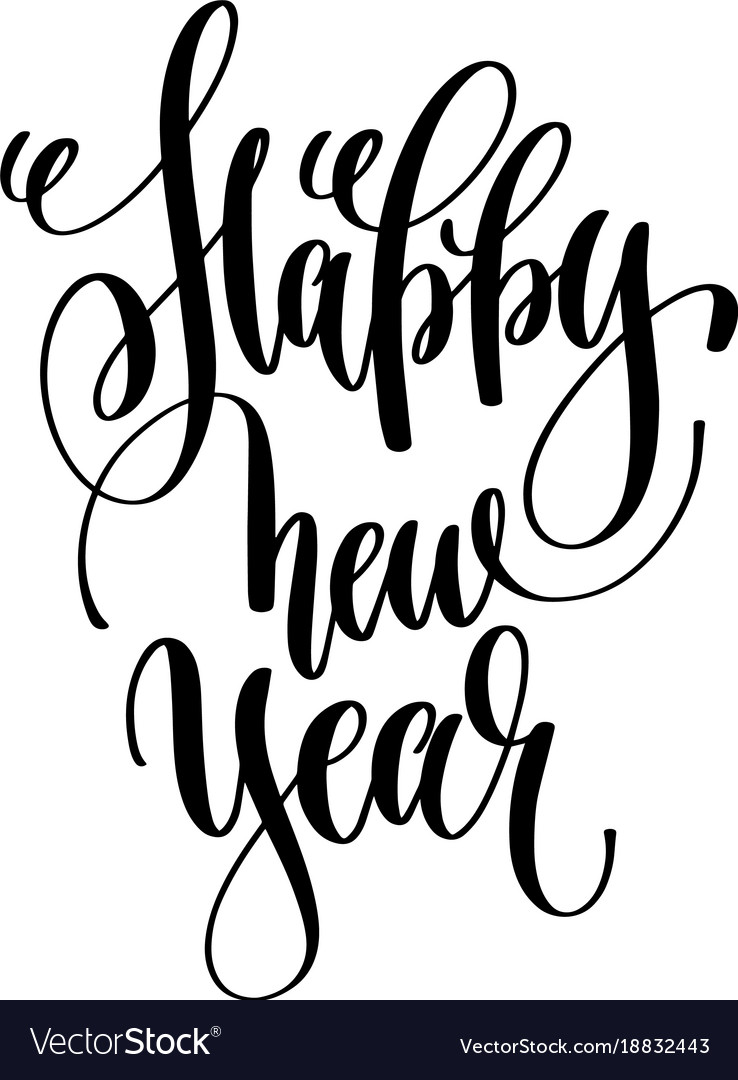 Happy new year - hand lettering celebration quote Vector Image