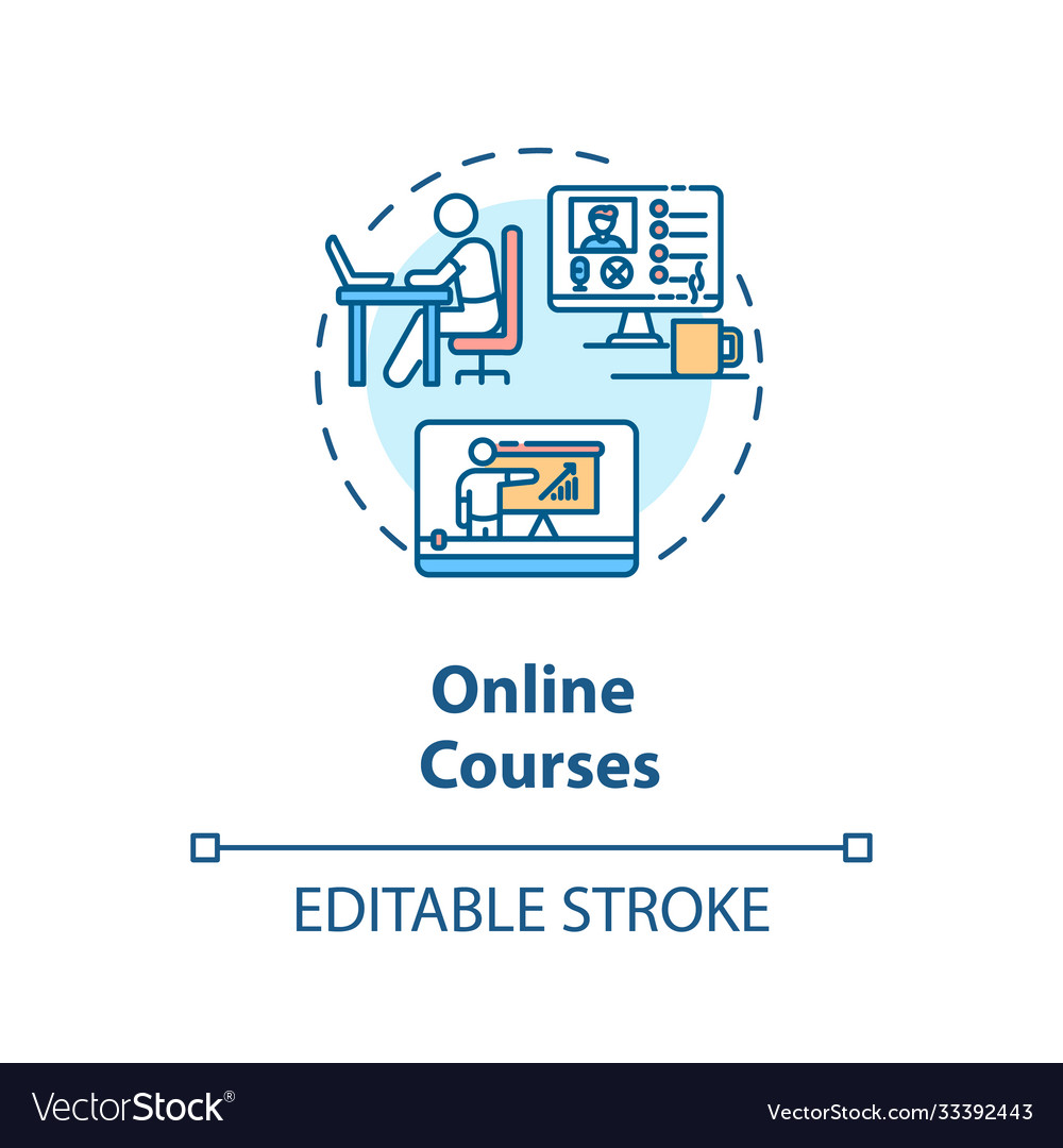 Online courses concept icon Royalty Free Vector Image