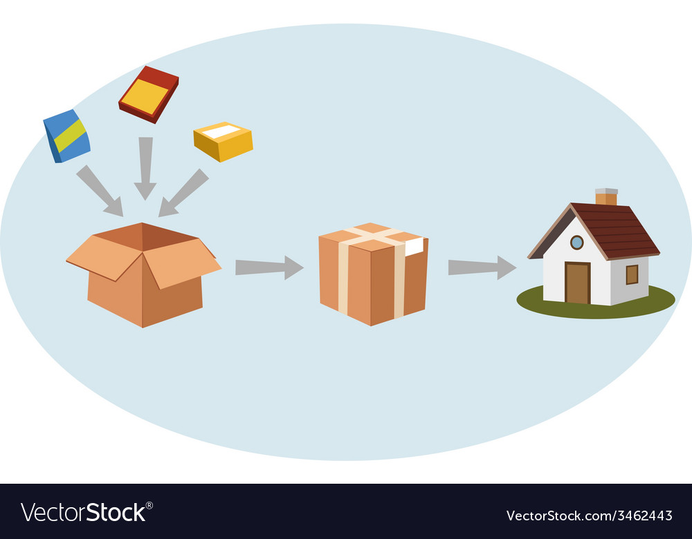 Packing and shipping Royalty Free Vector Image