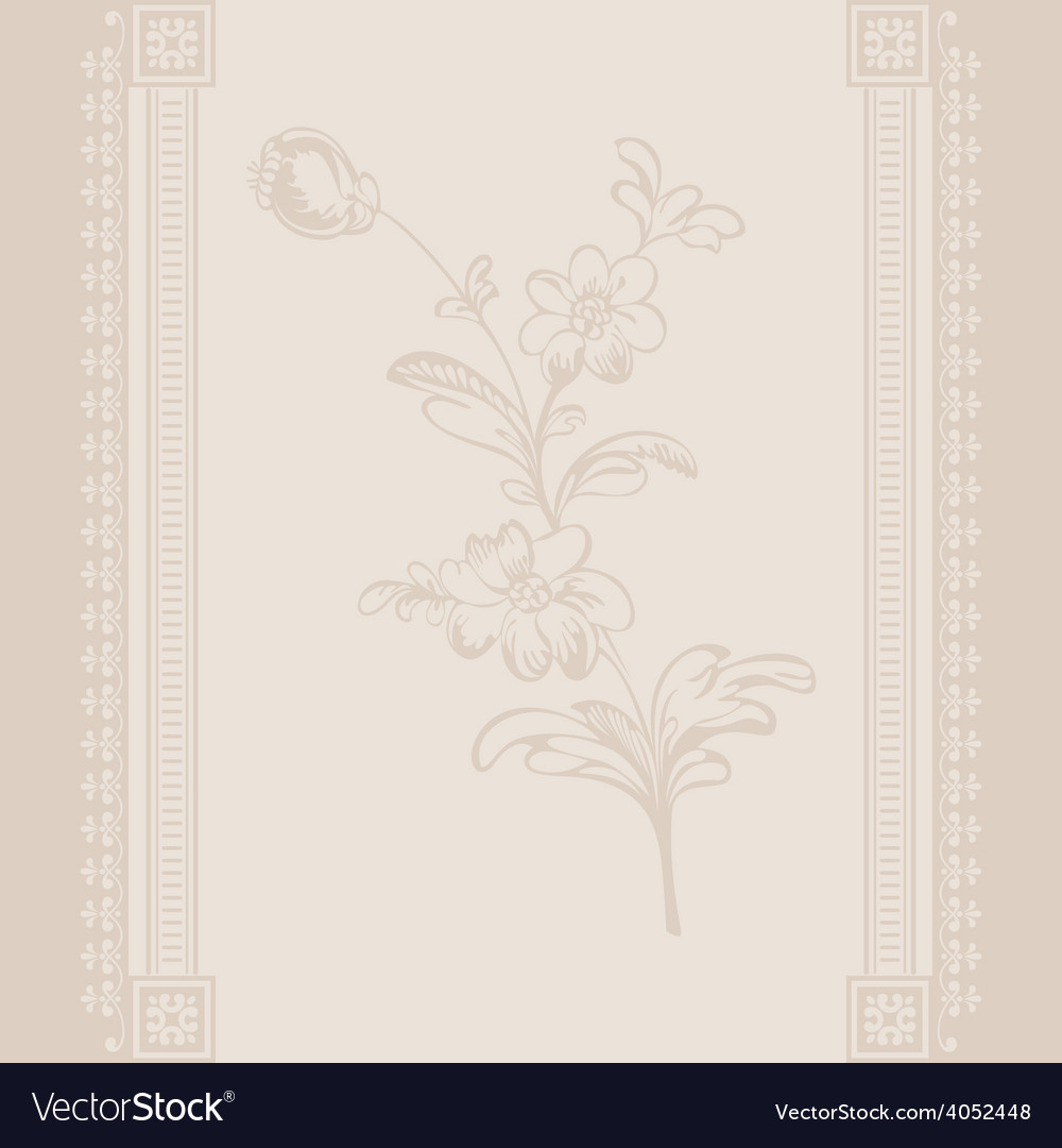 Border vintage flower beige