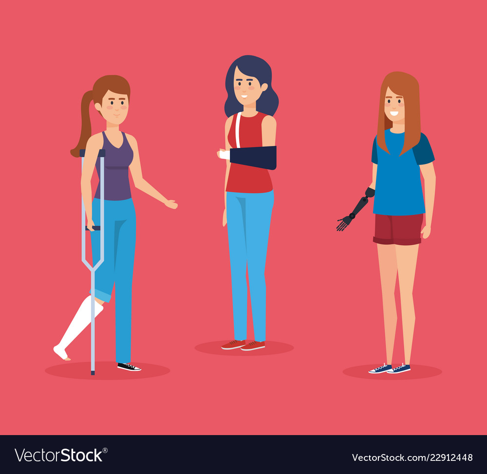 Disabled group of women design Royalty Free Vector Image