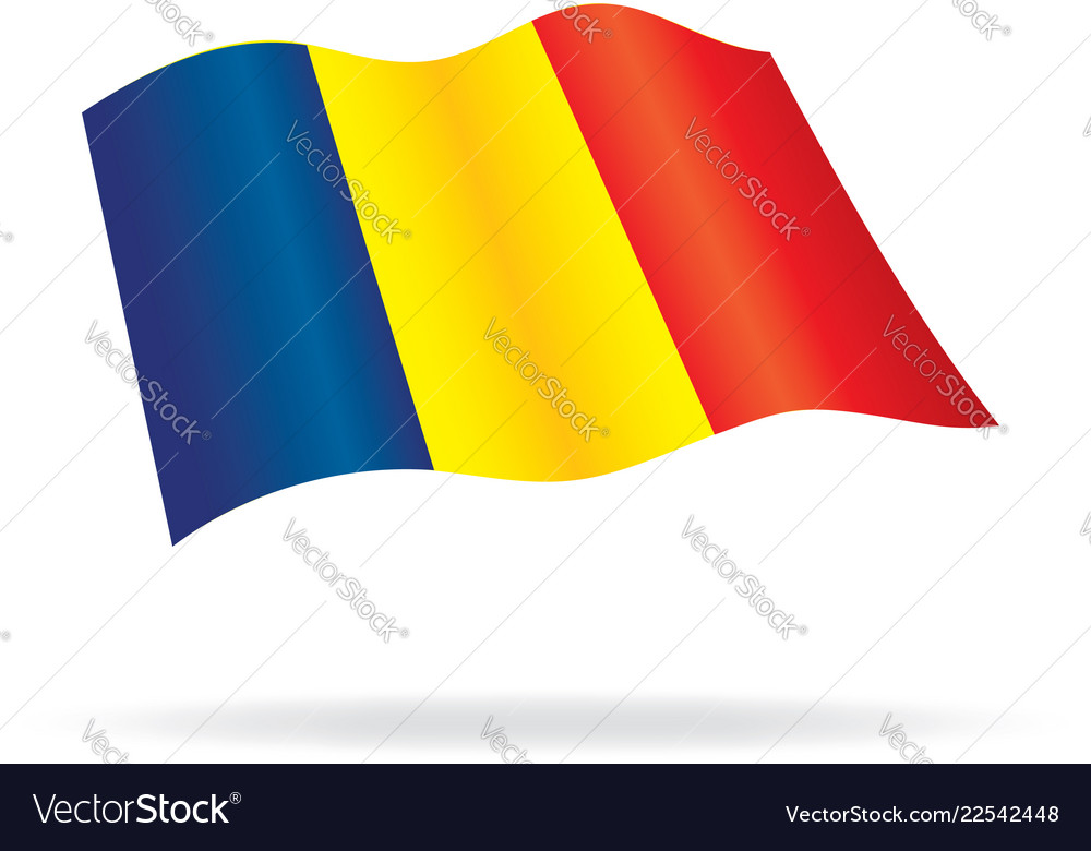 Flying flag romania Royalty Free Vector Image - VectorStock