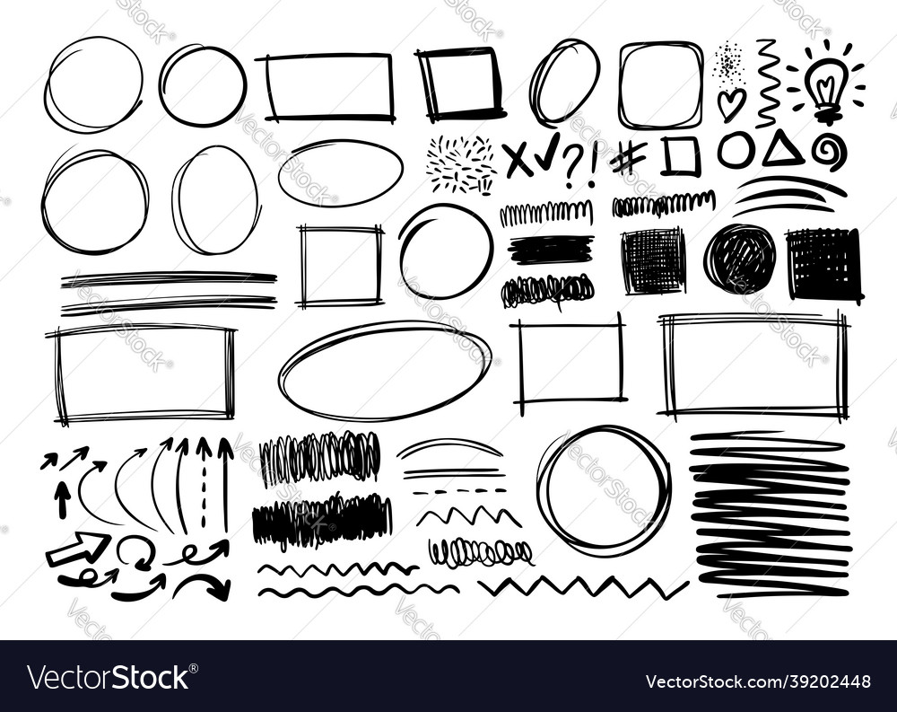 Hand drawn doodle design graphic elements Vector Image