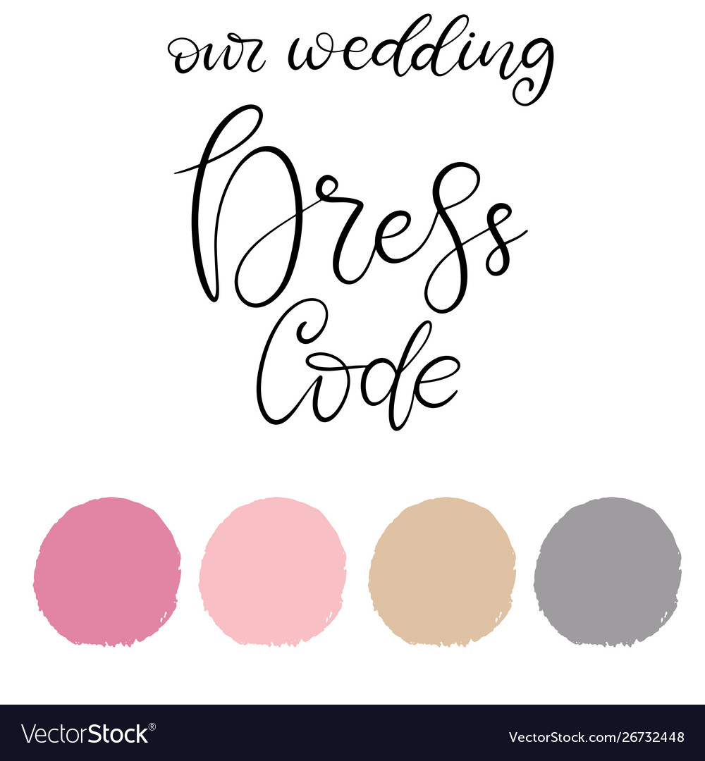 Wedding Dress Code Color Palette Royalty Free Vector Image