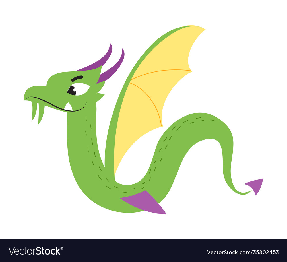 Flying little badragon cute funny fantastic Vector Image