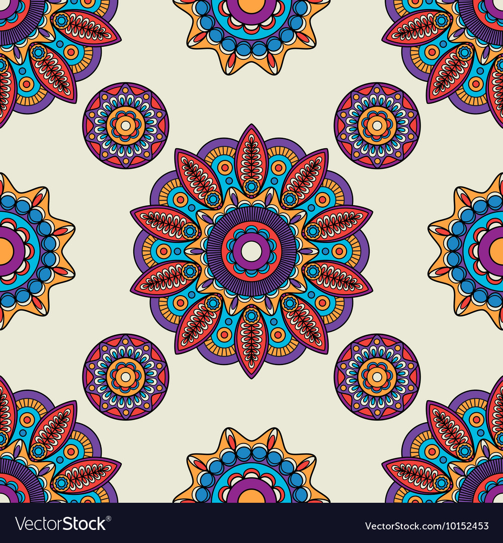 Indian mandala round pattern Royalty Free Vector Image