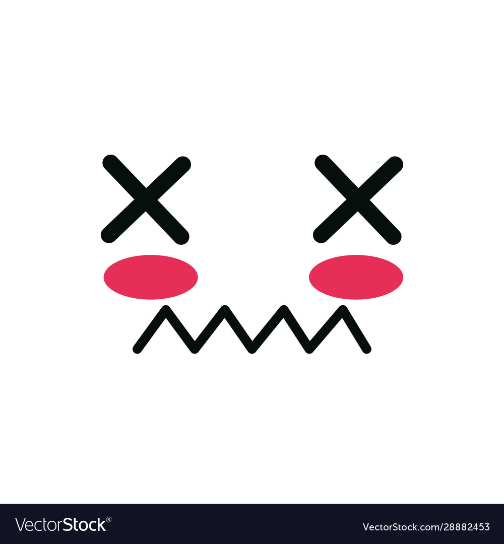 Isolated kawaii scared face cartoon design Vector Image