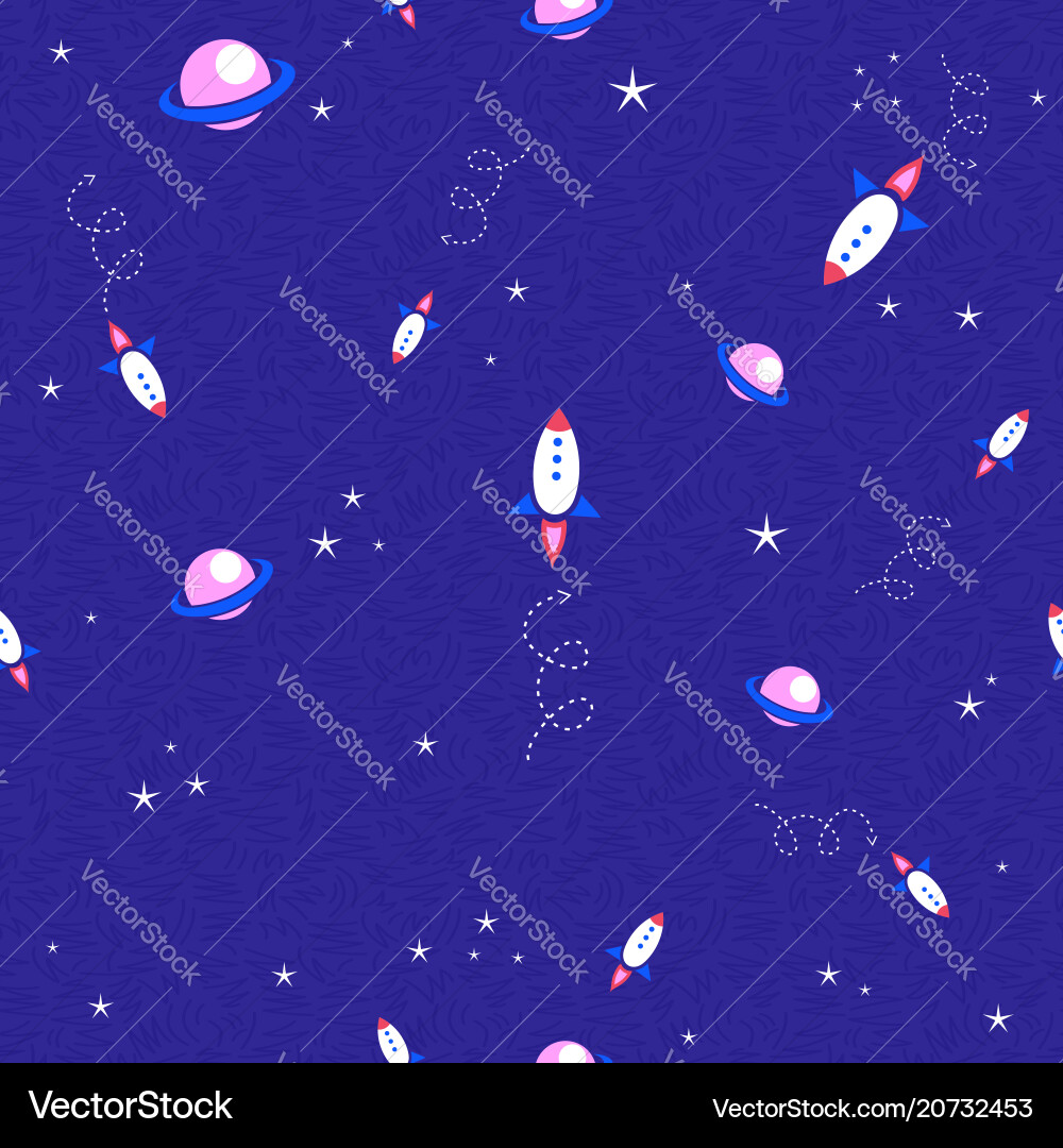 Download Outer space planet cartoon pattern background Vector Image