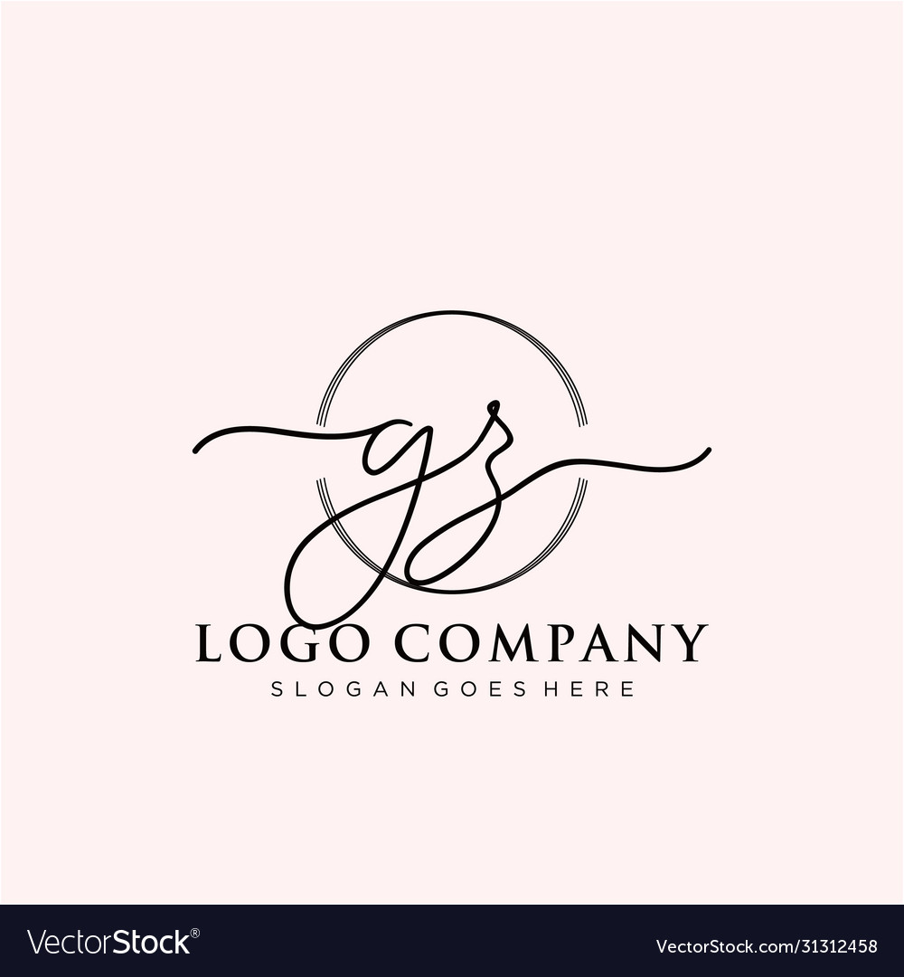 Gz initial handwriting logo design Royalty Free Vector Image