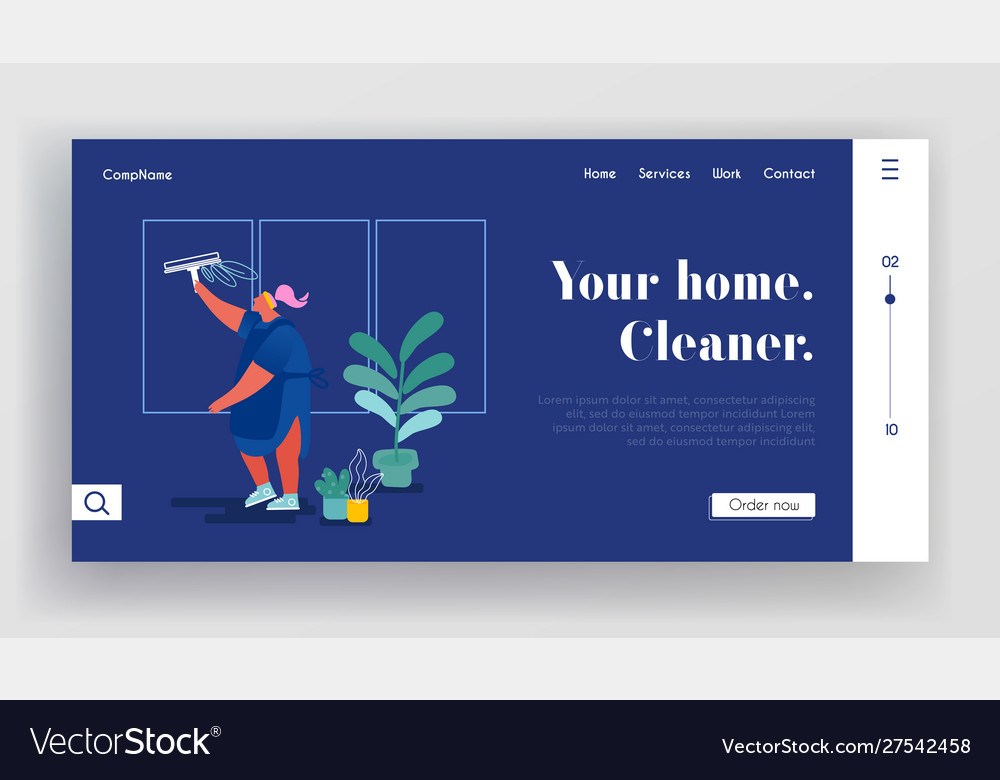 Housekeeping occupation website landing page Vector Image