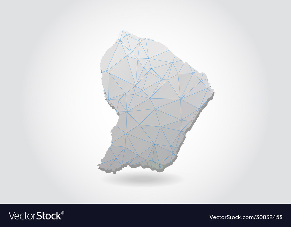 Map french guiana with trendy triangles design Vector Image