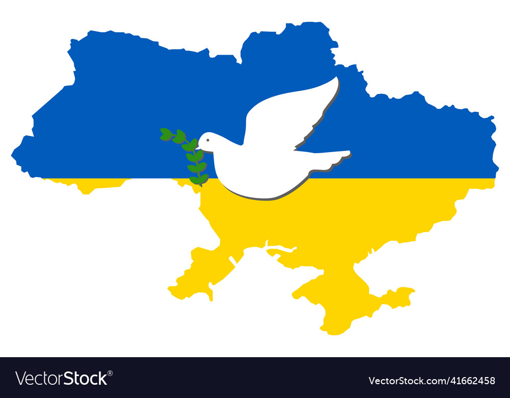 Map of ukraine is colored in the colors Royalty Free Vector