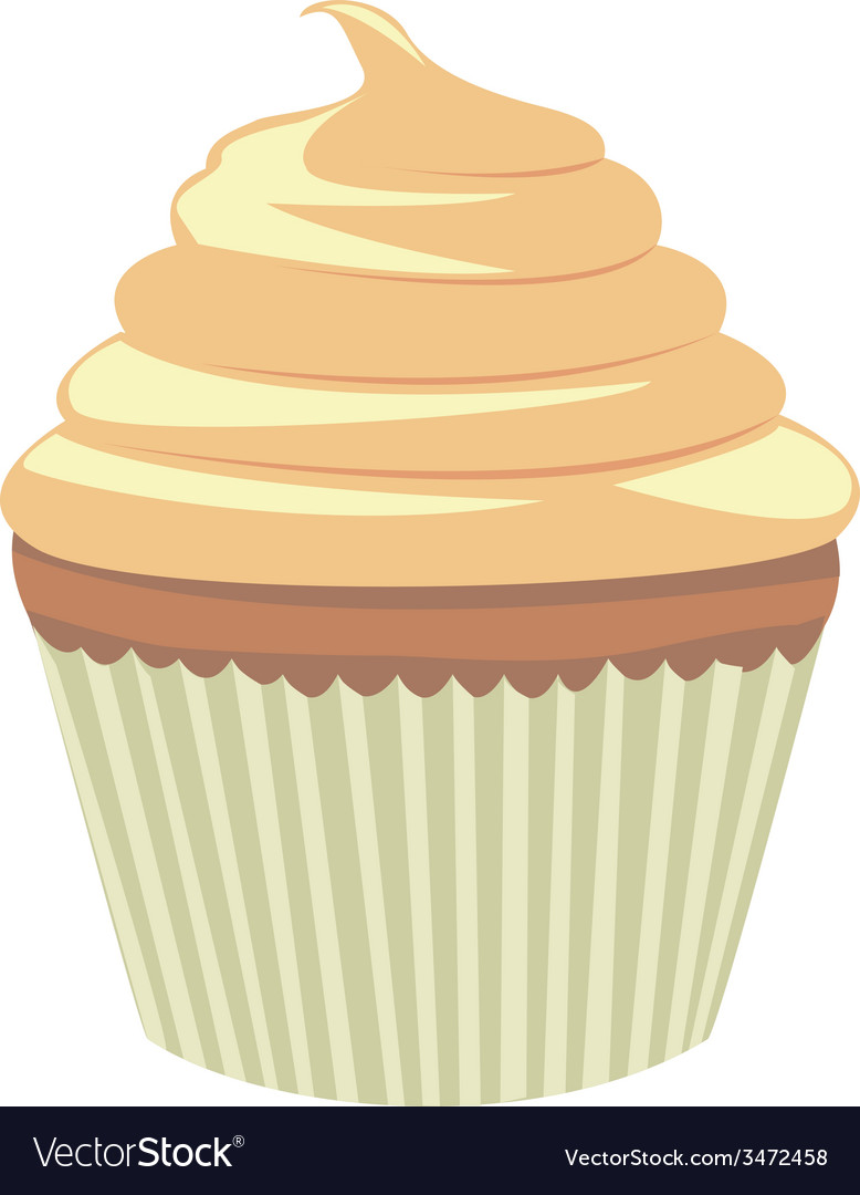 Orange Cupcake Royalty Free Vector Image Vectorstock