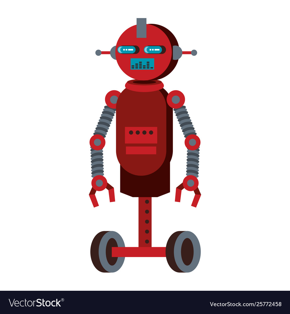 Robot funny character cartoon isolated Royalty Free Vector