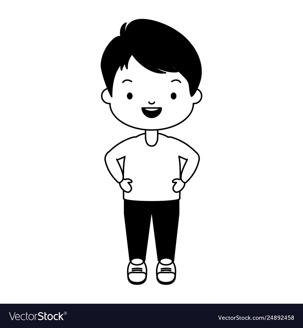 Smiling schoolboy character Royalty Free Vector Image