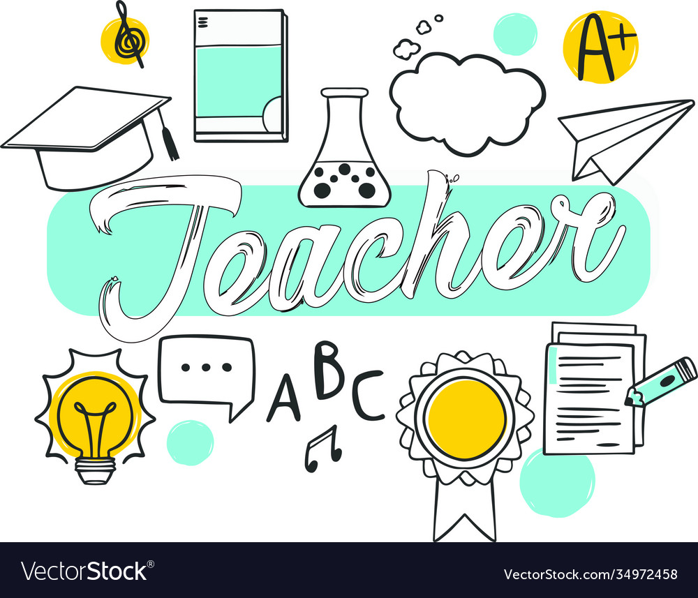 Teacher on white background Royalty Free Vector Image