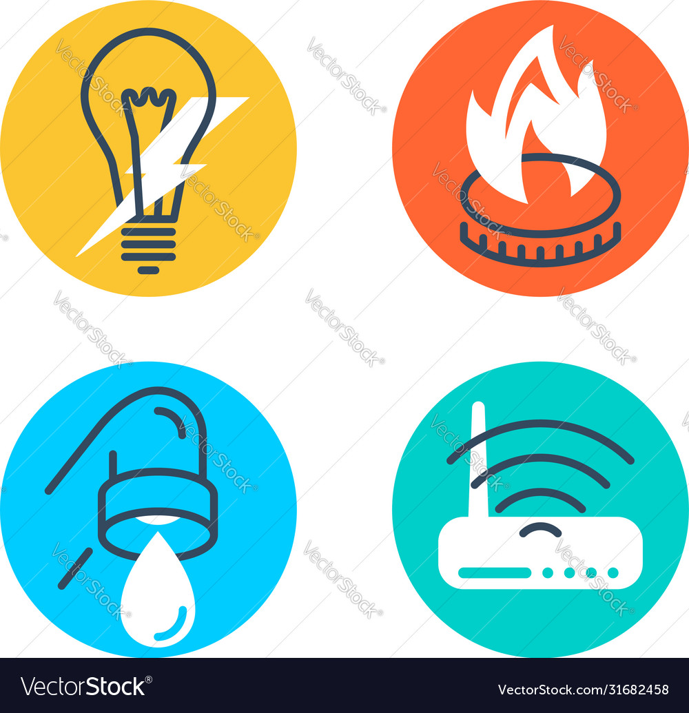 Technical building system icons set Royalty Free Vector