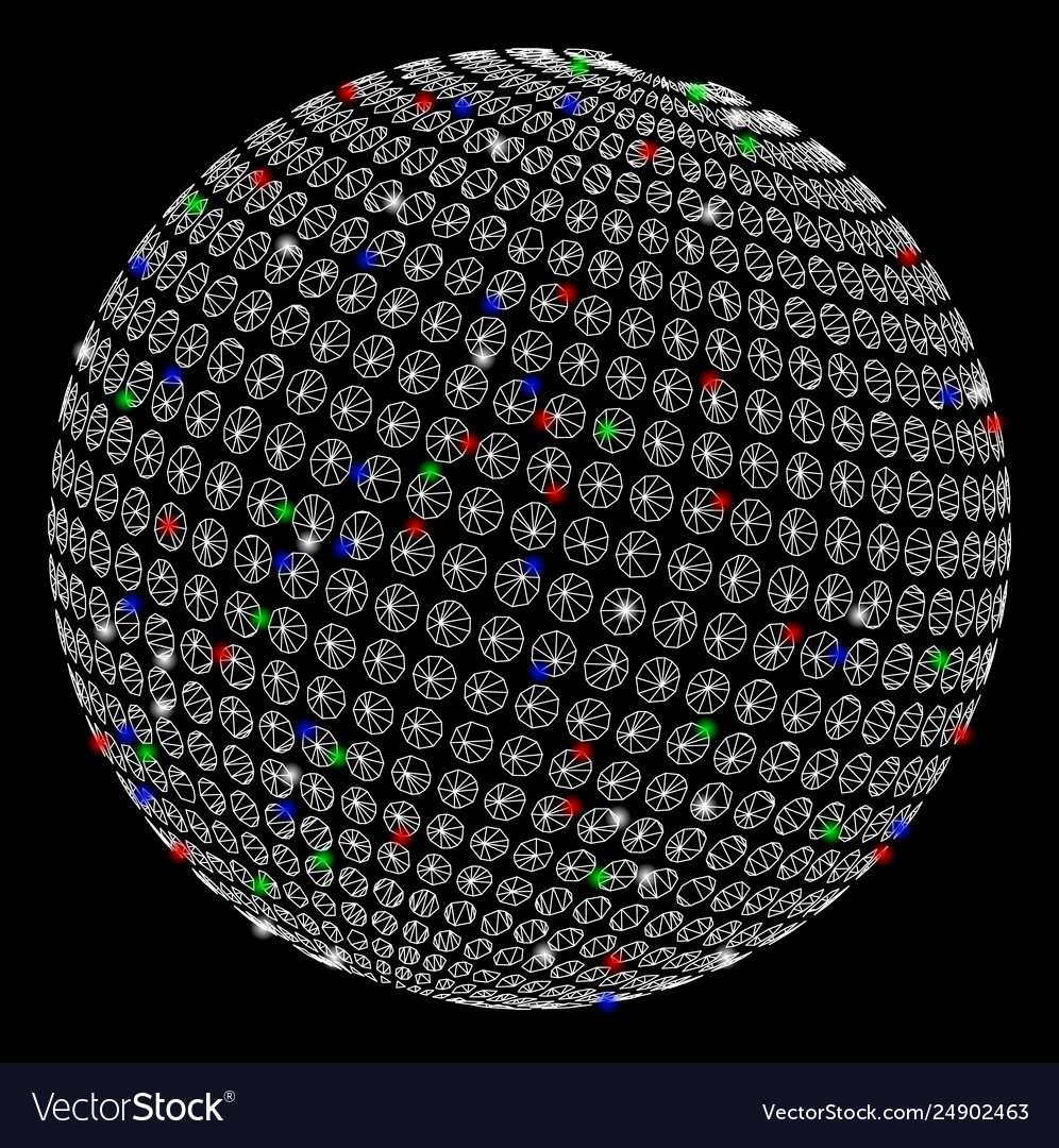 Bright mesh carcass abstract dotted sphere