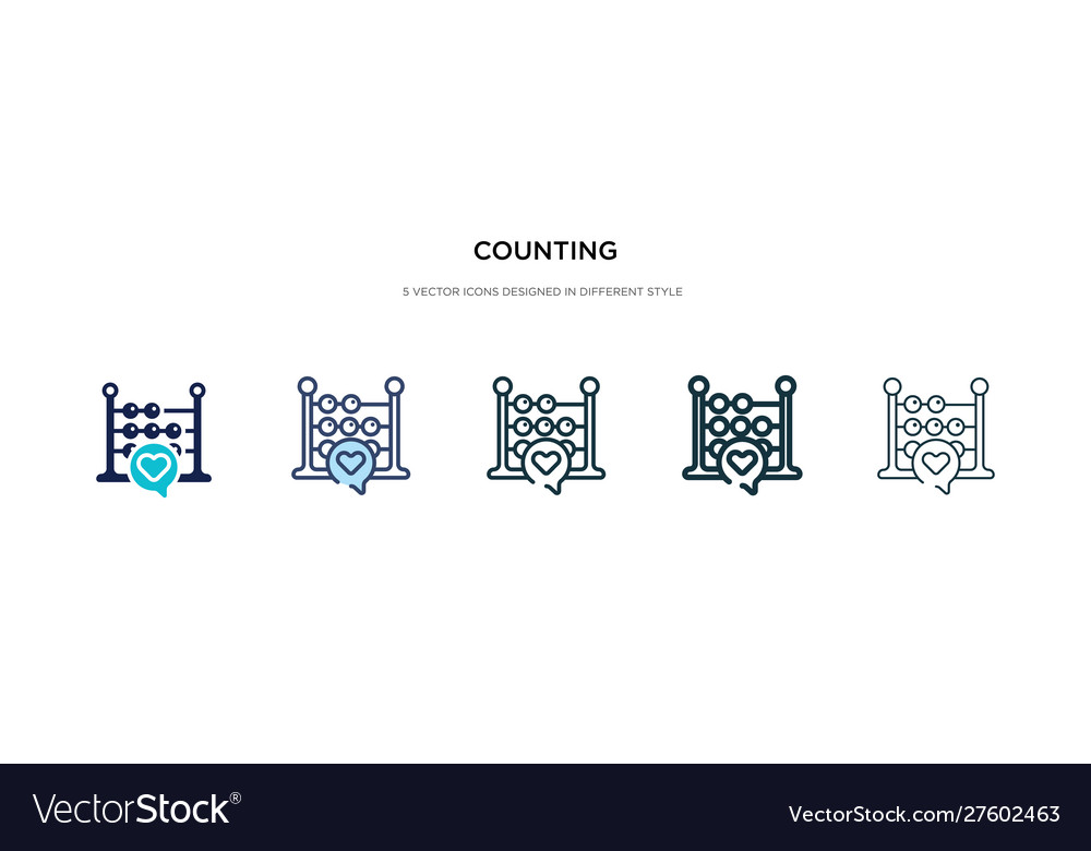 Counting icon in different style two colored Vector Image